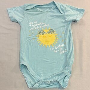 Coco Moon - Bamboo Newborn Sunny Smiles Blue Kids Bodysuit Onesie